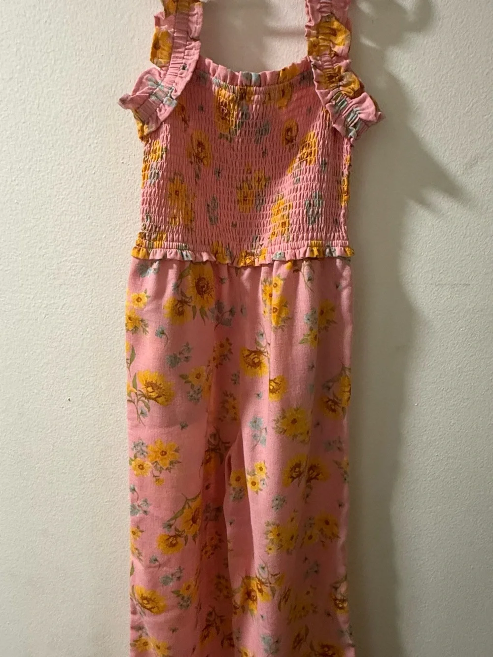 Old Navy Pink Jumpsuit with Yellow Flowers